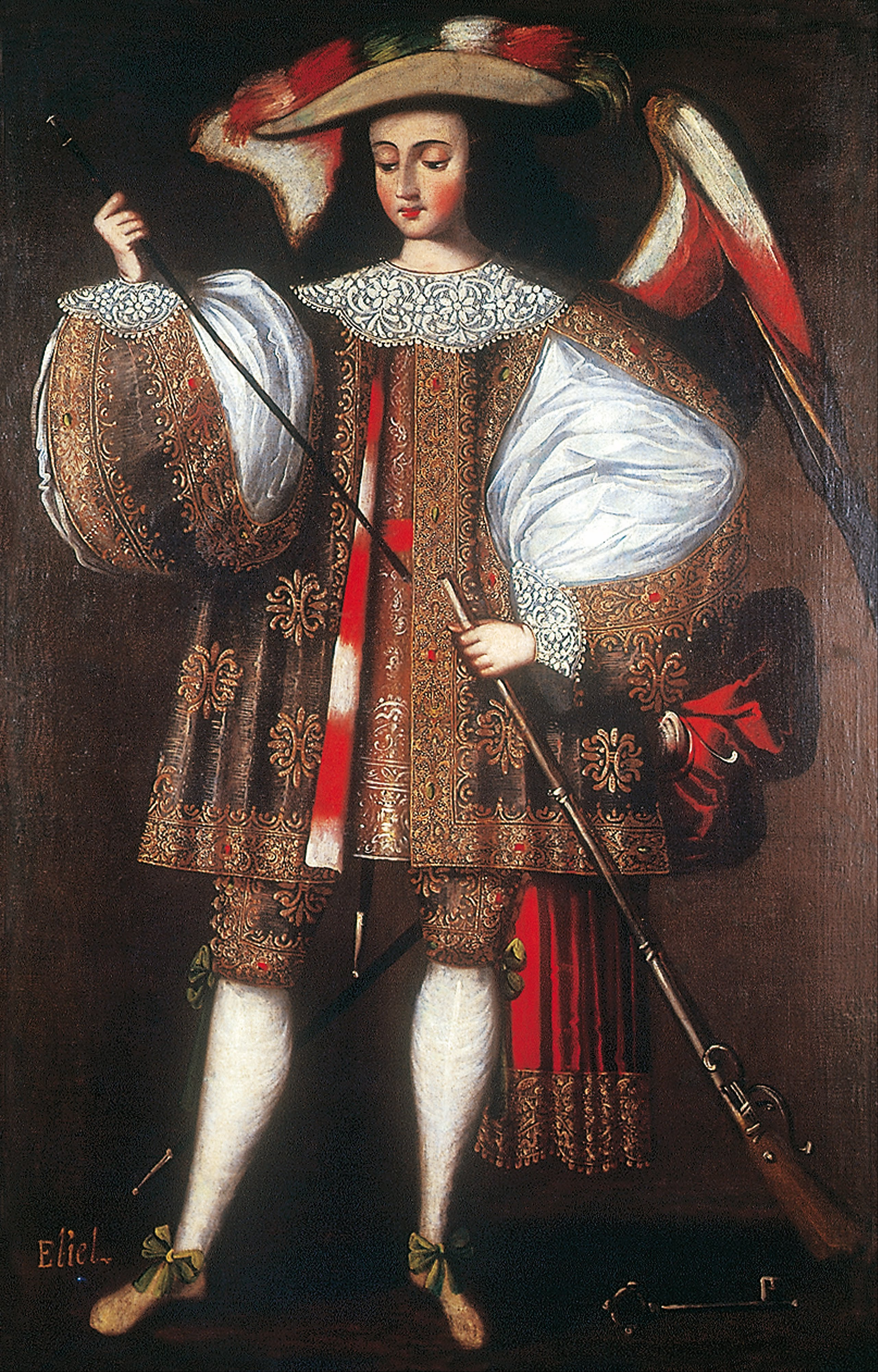 Anonymous_Cusco_School_-_Archangel_Eliel_with_Harquebus_-_Google_Art_Project